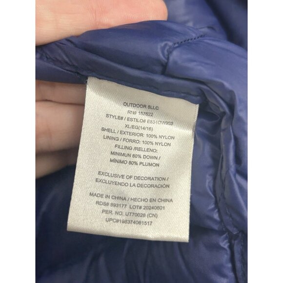 Eddie Bauer CirrusLite Down Filled Puffer Jacket Boys XL 14-16 Blue Pockets - Picture 6 of 8
